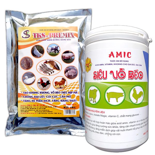 Thức ăn chăn nuôi: Amic Siêu Vỗ Béo & TKS - Premix
