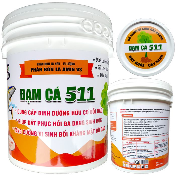 Phân bón lá Vi Lượng - NPK: Đạm cá 511 hữu cơ cho cây trồng